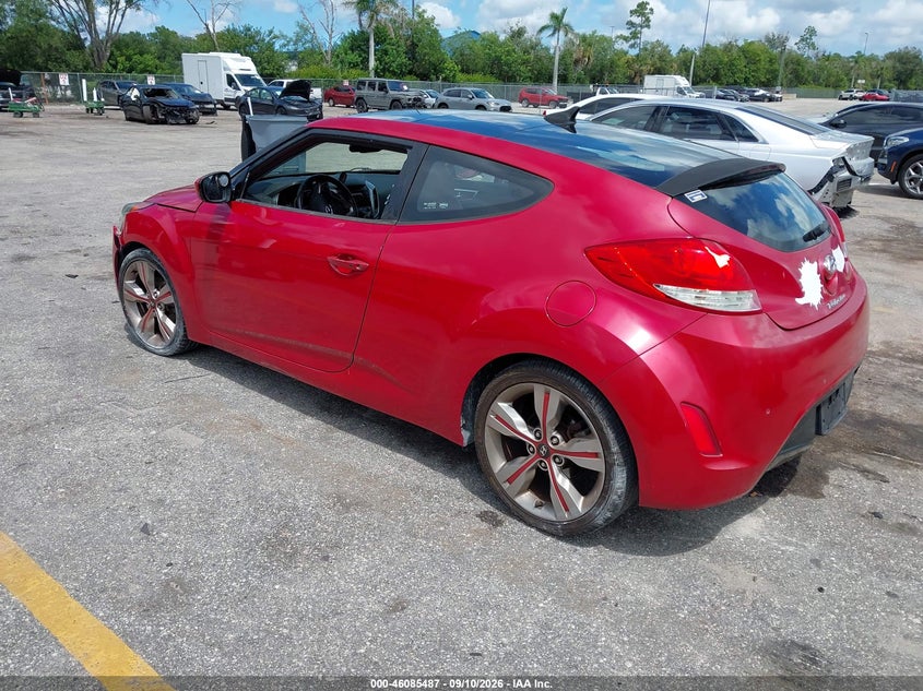 Vin: kmhtc6ad5cu077934, lot: 46585094, hyundai veloster base w/red/black 20123