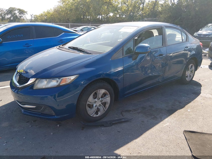 Vin: 2hgfb2f5xdh528814, lot: 46585261, honda civic lx 20132