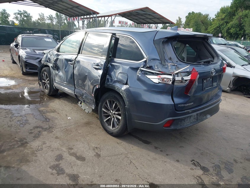 Vin: 5tdjzrfh4hs374146, lot: 46585560, toyota highlander xle 20173
