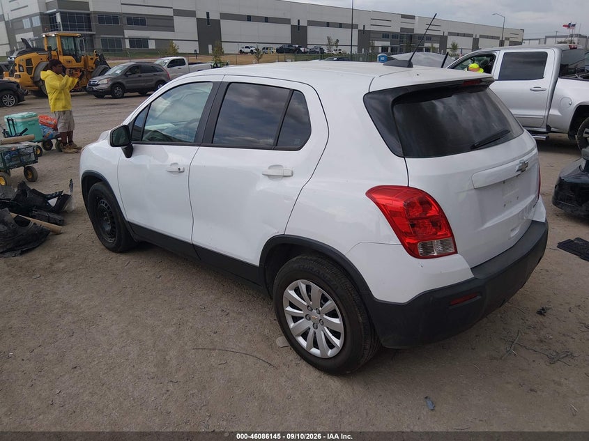 Vin: kl7cjksb6fb096733, lot: 46585752, chevrolet trax 1ls 20153