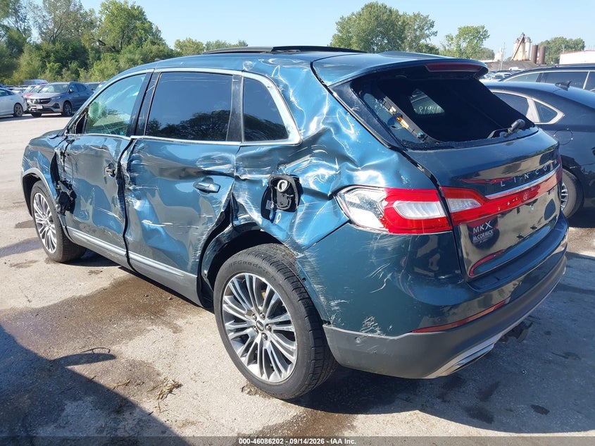 Vin: 2lmtj8lr6gbl50468, lot: 46585809, lincoln mkx reserve 20163
