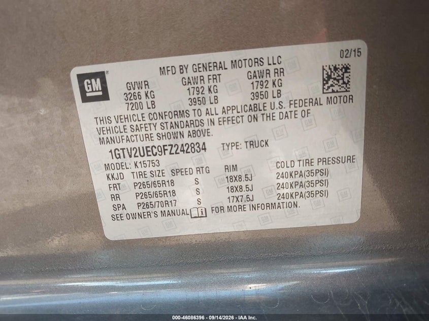 2015 GMC SIERRA 1500 SLE · Фото 9