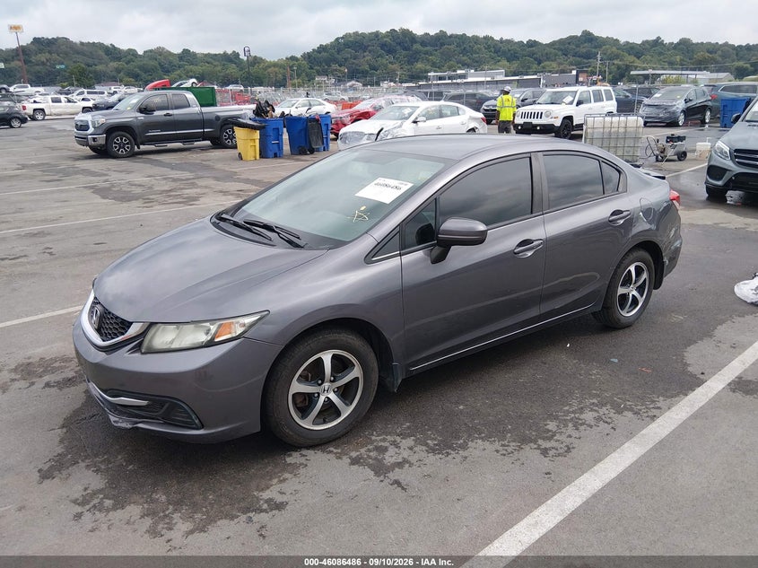 Vin: 19xfb2f77fe026082, lot: 46586093, honda civic se 20152