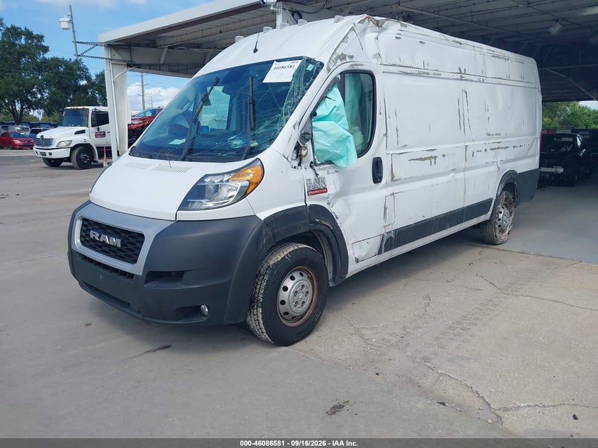 Vin: 3c6mrvjgxme558040, lot: 46586189, ram promaster 3500 cargo van high roof 159 wb ext 20212