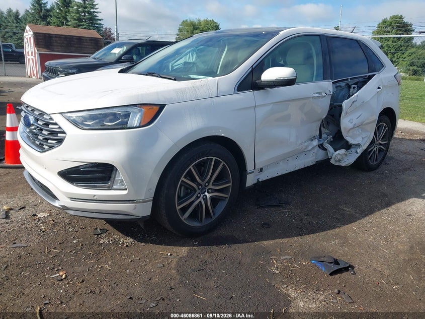 Vin: 2fmpk4k97kbc06070, lot: 46586468, ford edge titanium 20192