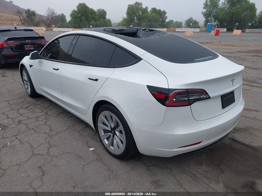 Vin: 5yj3e1ea4mf069593, lot: 46586561, tesla model 3 standard range plus rear-wheel drive 20213
