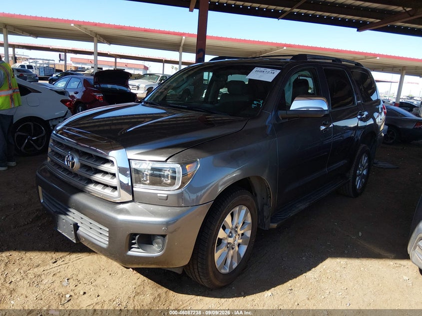 Vin: 5tdyy5g1xes051338, lot: 46586845, toyota sequoia platinum 5.7l v8 20142
