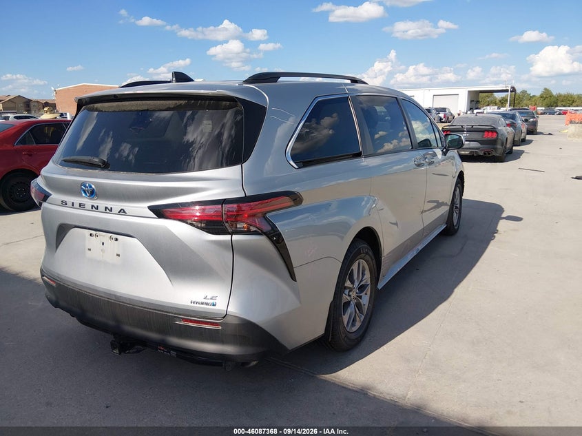 Vin: 5tdkrkec1ms072955, lot: 46586975, toyota sienna le 20214