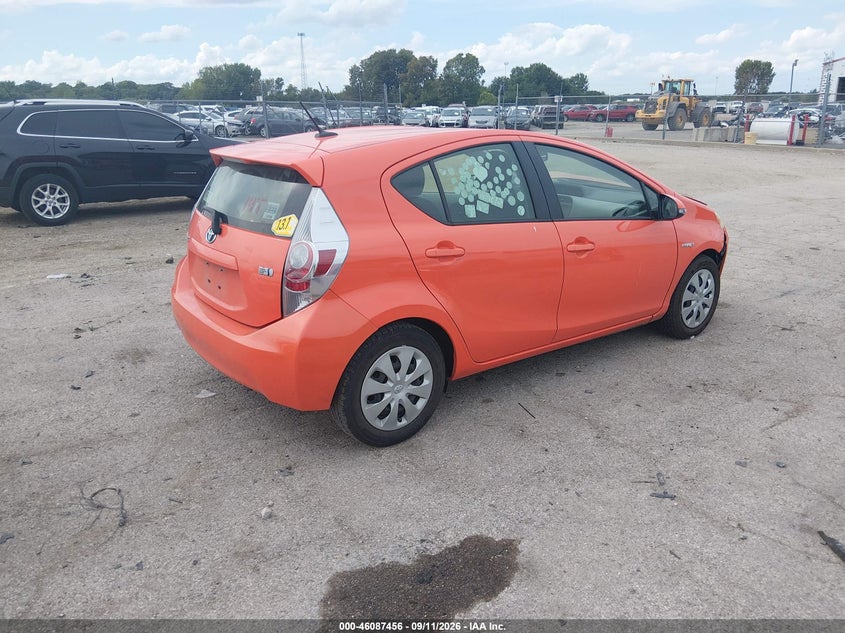 Vin: jtdkdtb36c1029569, lot: 46587063, toyota prius c three 20124