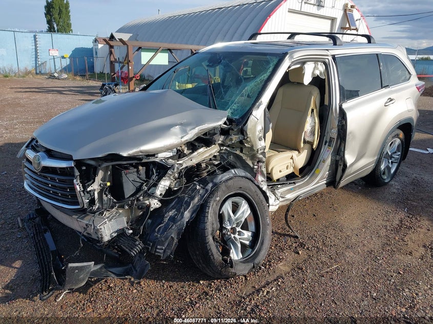Vin: 5tddkrfh2gs345650, lot: 46587378, toyota highlander limited v6 20162