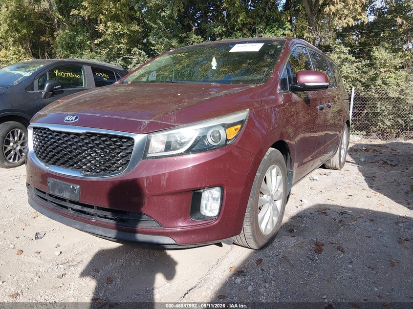 Vin: kndmc5c10f6059372, lot: 46587600, kia sedona ex 20152