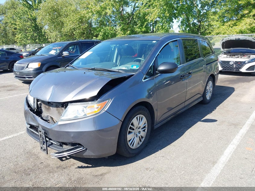 2014 Honda Odyssey, Удар спереди, IAAI, VIN 5FNRL5H28EB136130 — фото 2
