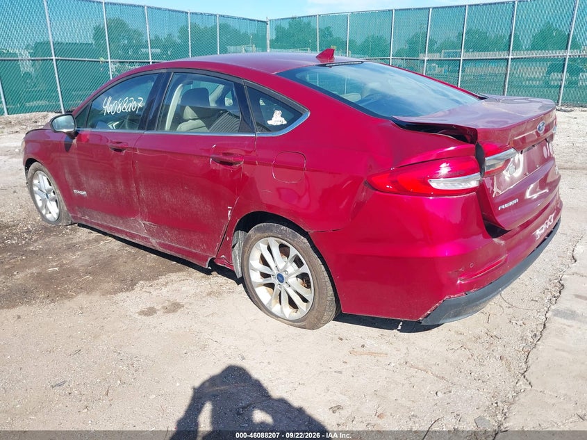 Vin: 3fa6p0lu8kr205935, lot: 46587814, ford fusion hybrid se 20193