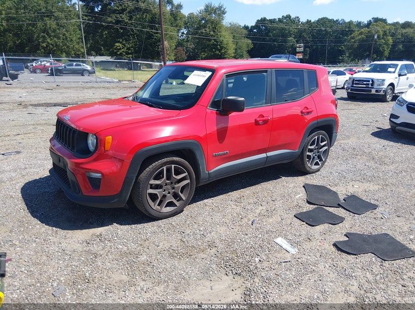 Vin: zacnjcab8mpm32451, lot: 46588195, jeep renegade jeepster fwd 20212