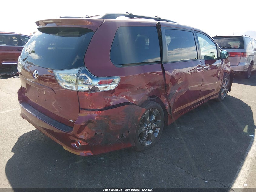 Vin: 5tdxk3dc7gs726508, lot: 46588409, toyota sienna se 8 passenger 20164