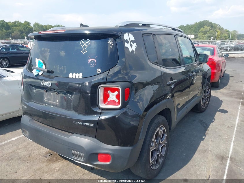 Vin: zaccjbdt1fpb50390, lot: 46588898, jeep renegade limited 20154