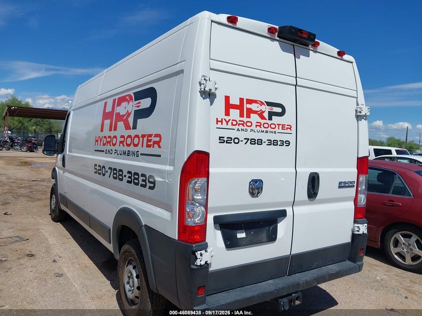 Vin: 3c6lrvdgxpe581281, lot: 46589044, ram promaster 2500 high roof 159 wb 20233