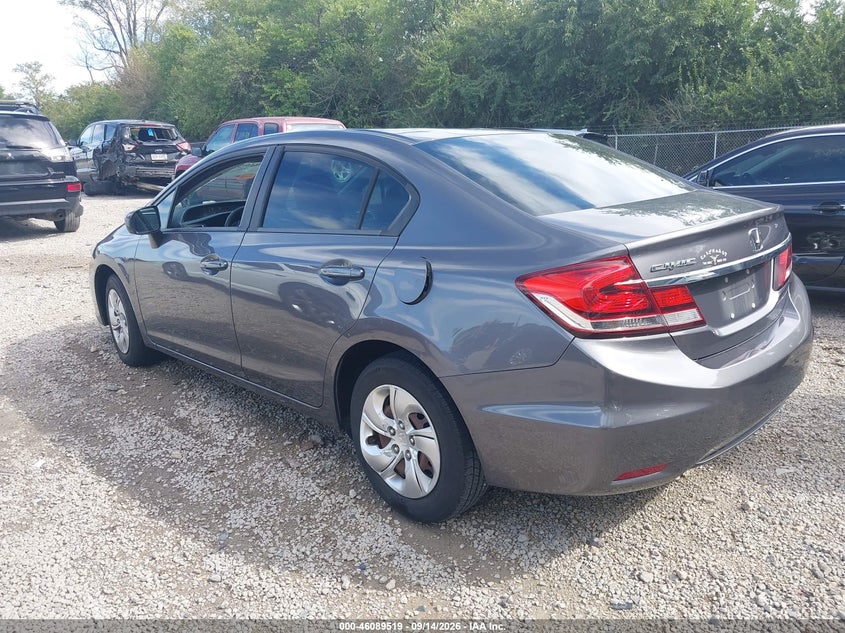 Vin: 19xfb2f51ee014555, lot: 46589126, honda civic lx 20143