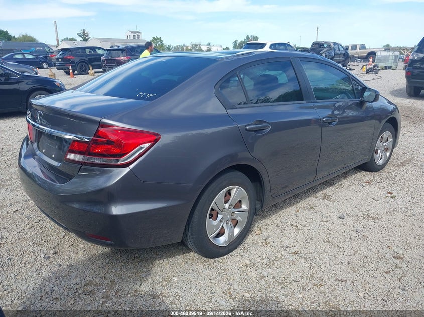 Vin: 19xfb2f51ee014555, lot: 46589126, honda civic lx 20144