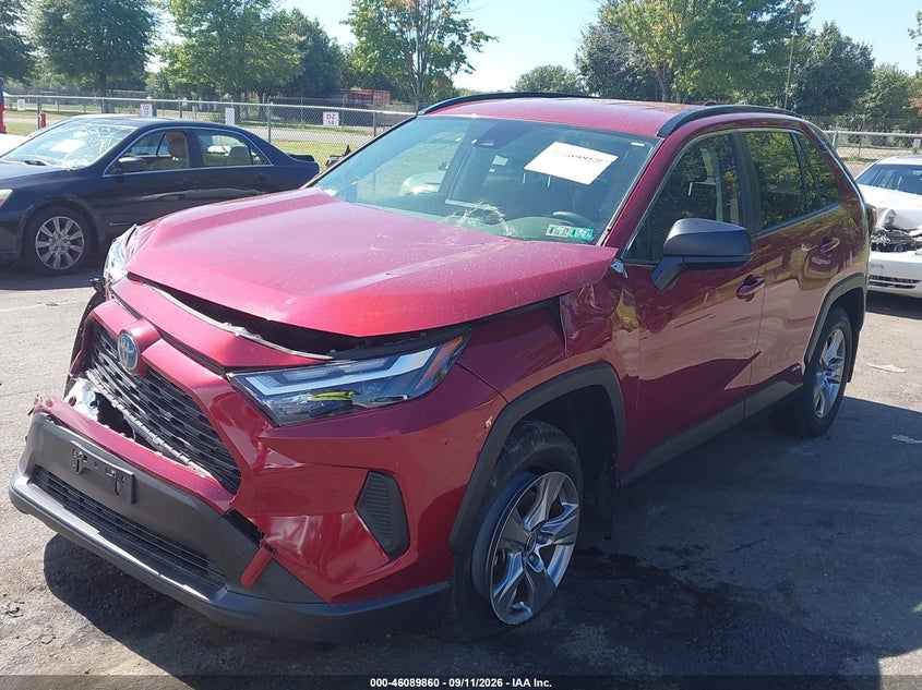 Vin: jtmlwrfv6pd205831, lot: 46589467, toyota rav4 hybrid le 20232
