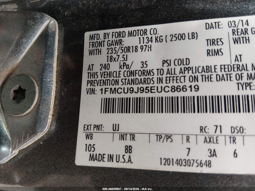 2014 FORD ESCAPE TITANIUM · Фото 9