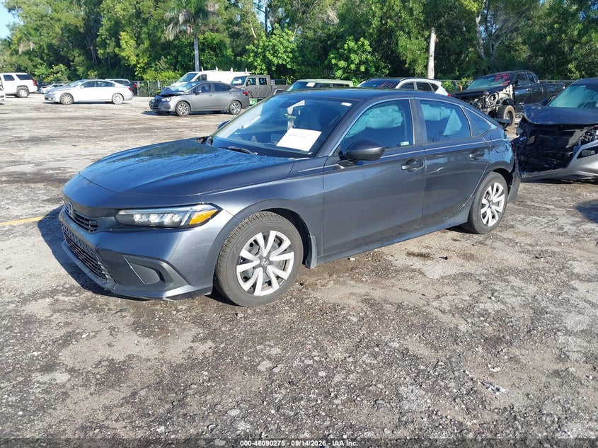 Vin: 2hgfe2f26ph553419, lot: 46589882, honda civic lx 20232