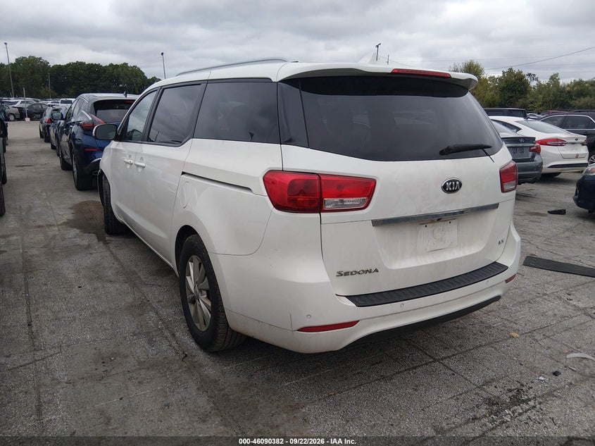 Vin: kndmb5c16g6195543, lot: 46589989, kia sedona lx 20163