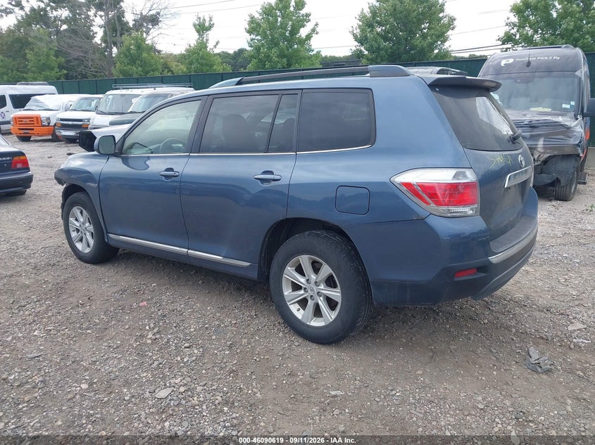 Vin: jtebc3eh9d2015828, lot: 46590226, toyota highlander hybrid base v6 20133
