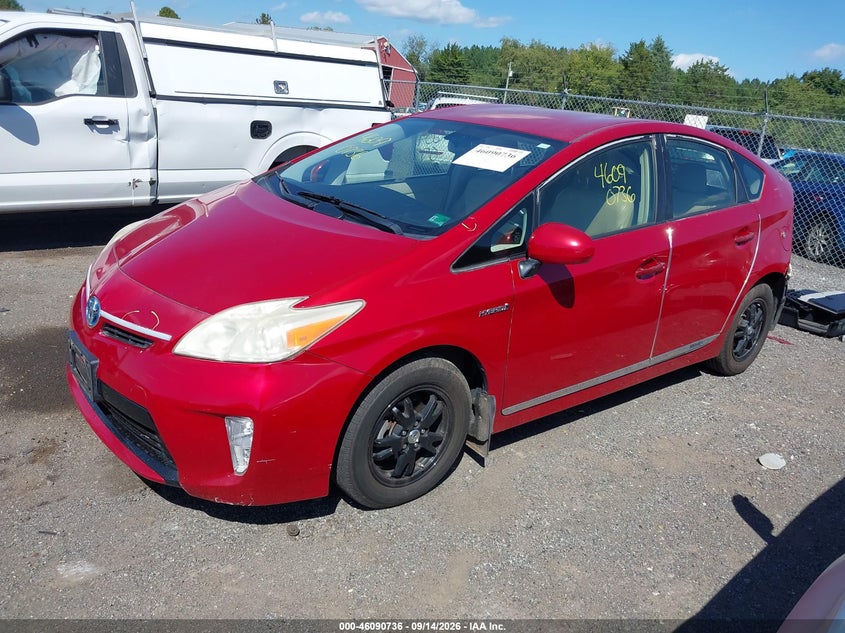 2012 Toyota Prius, Rear, IAAI, VIN JTDKN3DU6C5409362 — photo 2