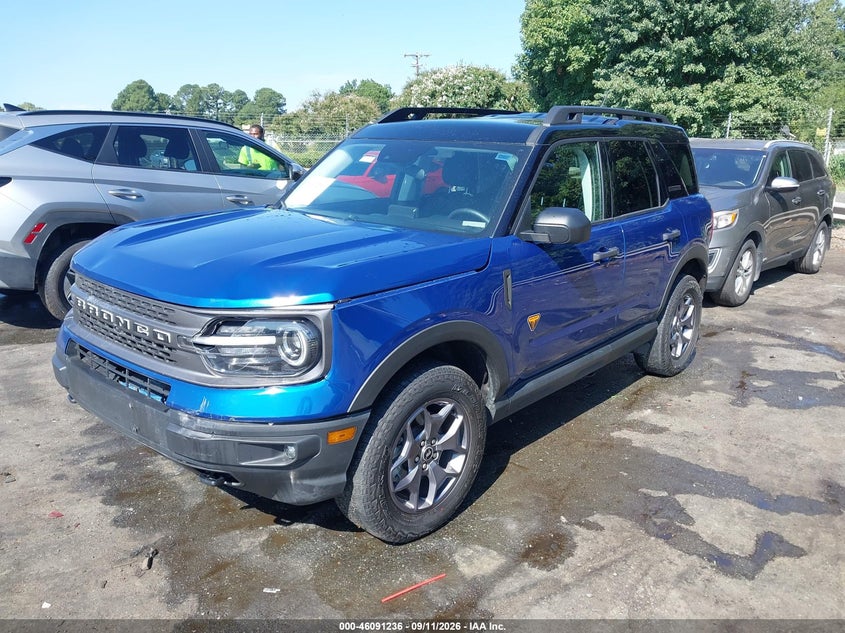 Vin: 3fmcr9d99rrf55344, lot: 46590843, ford bronco sport badlands 20242