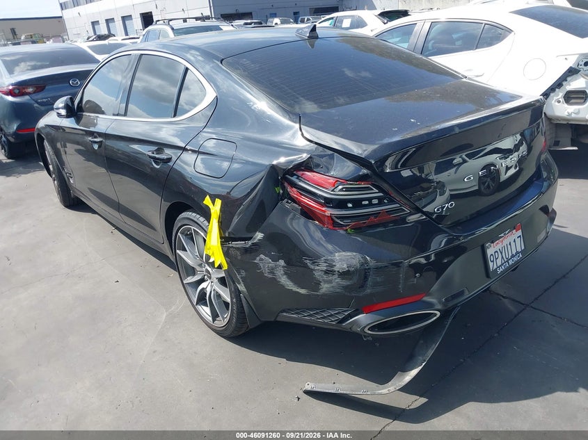 Vin: kmtg34sc2su145784, lot: 46590867, genesis g70 2.5t rwd 20253