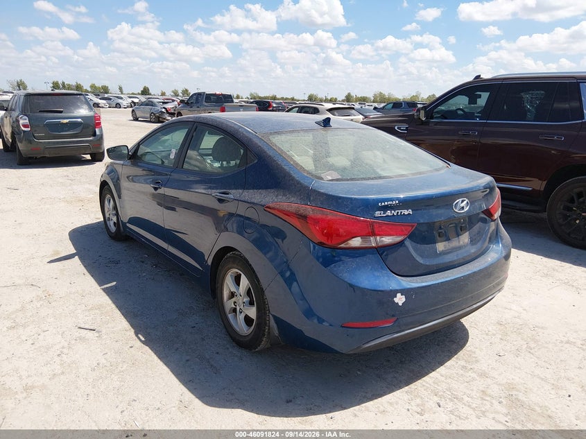 Vin: kmhdh4ae9fu458256, lot: 46591431, hyundai elantra se 20153