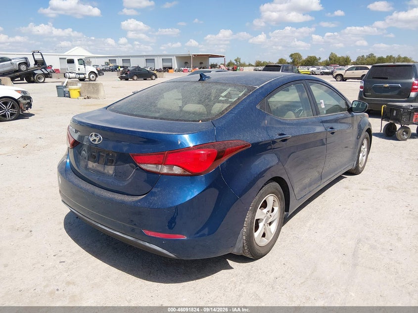 Vin: kmhdh4ae9fu458256, lot: 46591431, hyundai elantra se 20154