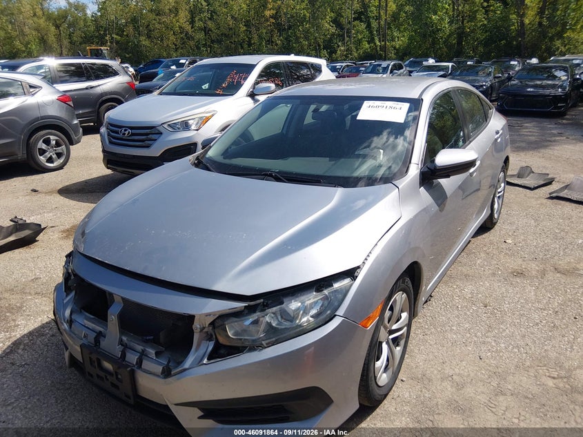 Vin: 19xfc2f53je002642, lot: 46591471, honda civic lx 20182