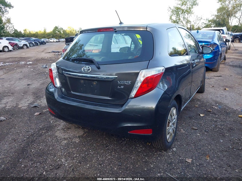 Vin: jtdjtud34cd519945, lot: 46592180, toyota yaris le 20124
