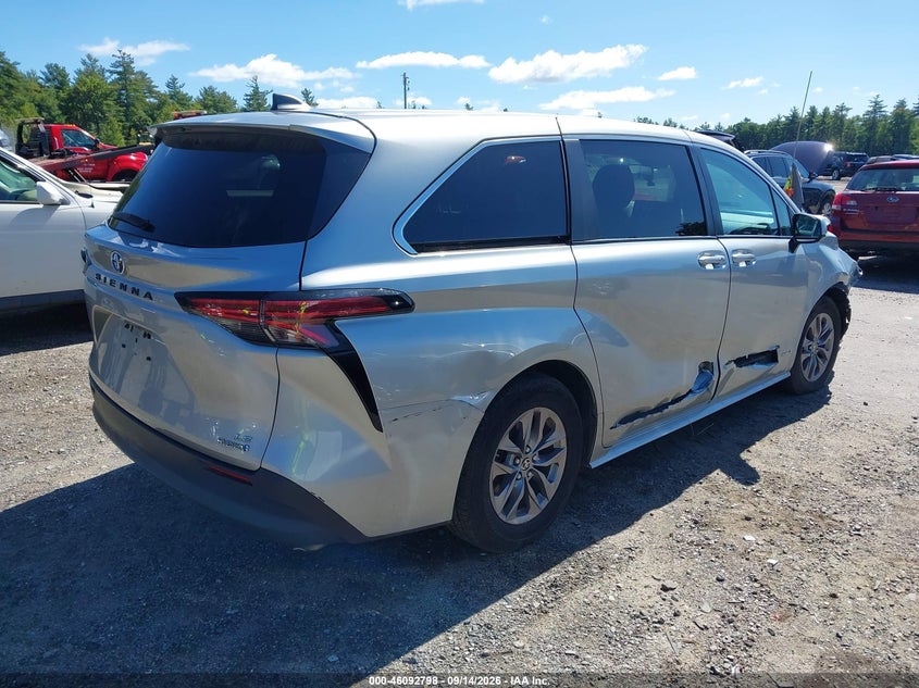 Vin: 5tdkskfc2ms015098, lot: 46592405, toyota sienna le 20214
