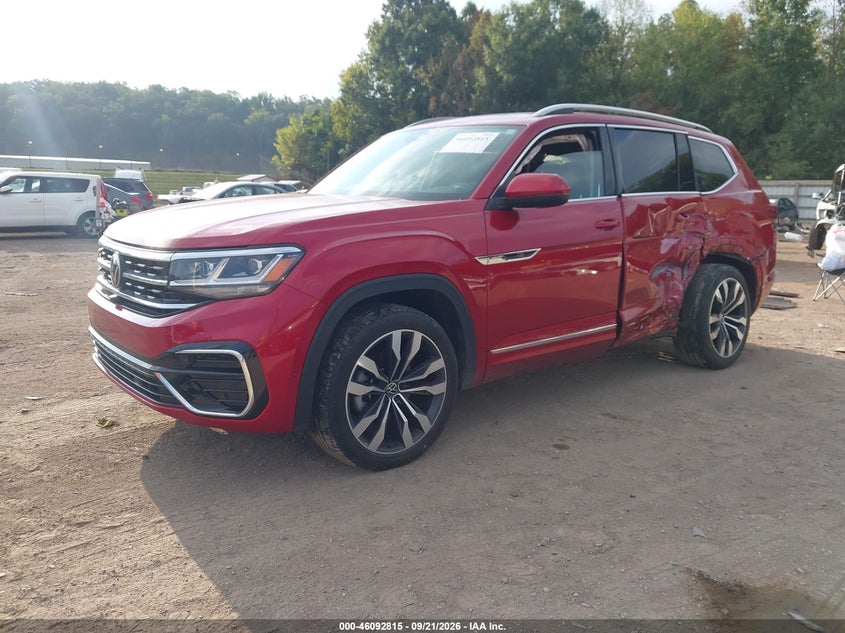 2022 Volkswagen Atlas 3.6L V6 Sel Premium R-Line, Left Side, IAAI, VIN 1V2FR2CAXNC528634 — photo 2