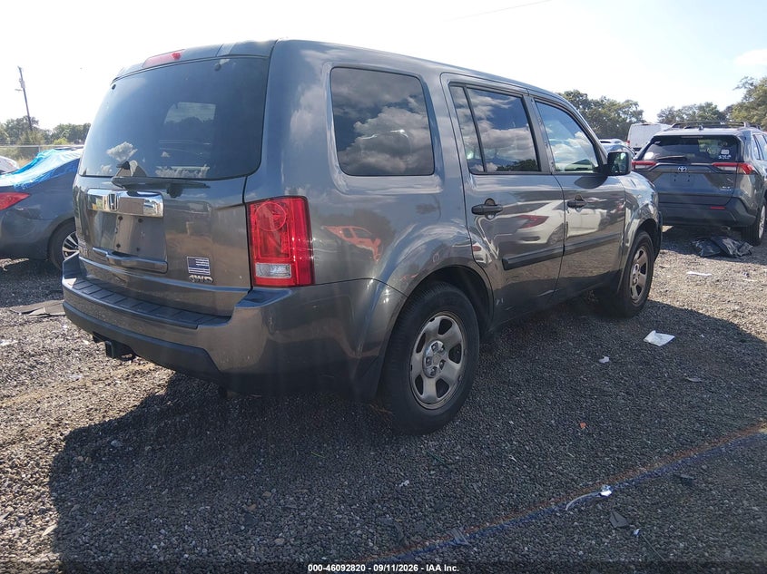 Vin: 5fnyf4h20bb051243, lot: 46592427, honda pilot lx 20114