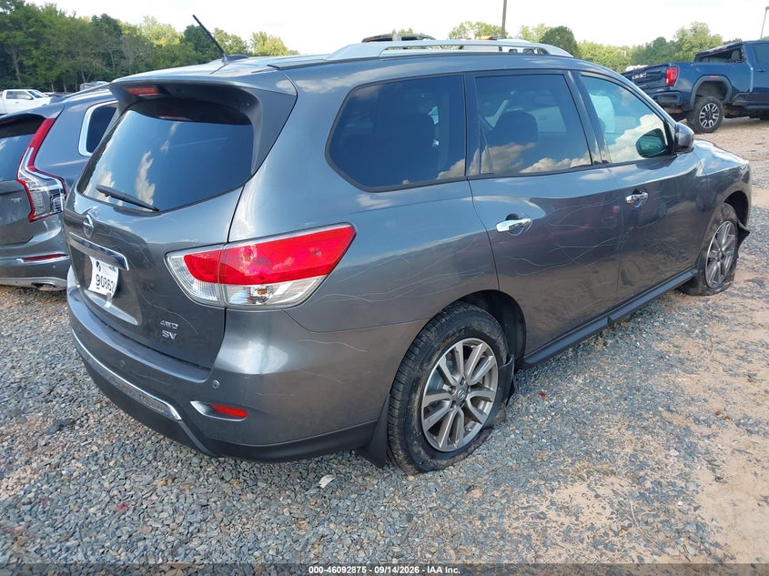 Vin: 5n1ar2mm3fc721743, lot: 46592482, nissan pathfinder sv 20154