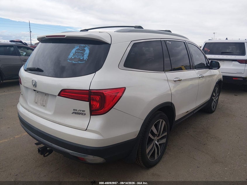 Vin: 5fnyf6h01gb095432, lot: 46592564, honda pilot elite 20164