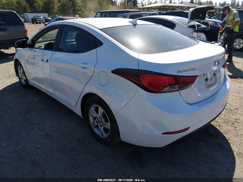 Vin: 5npdh4ae0fh573374, lot: 46592634, hyundai elantra se 20153