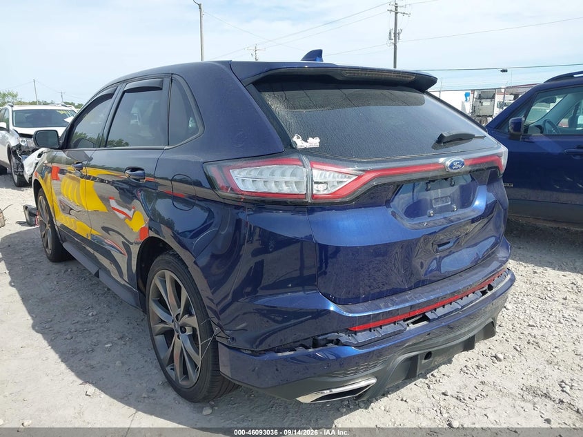 Vin: 2fmpk4ap5gbb14821, lot: 46592643, ford edge sport 20163