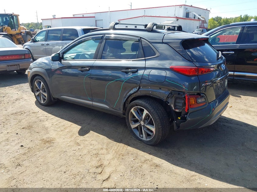 Vin: km8k3ca56ju166881, lot: 46592645, hyundai kona limited 20183