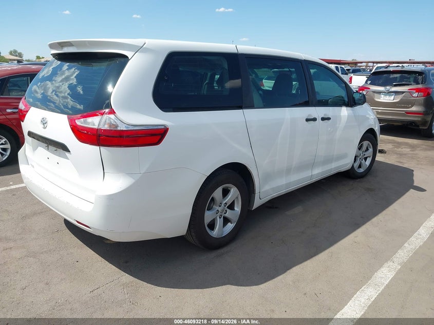 Vin: 5tdzk3dc9fs548706, lot: 46592825, toyota sienna l 7 passenger 20154
