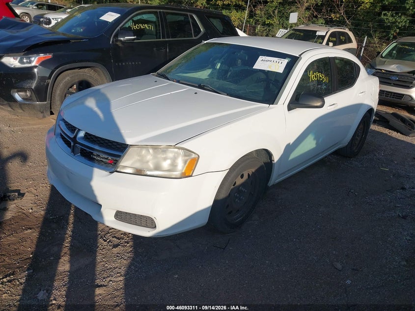 Vin: 1c3cdzab6en126383, lot: 46592918, dodge avenger se 20142