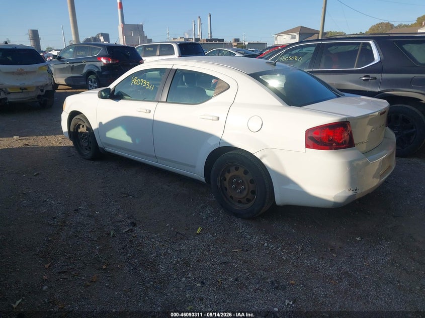 Vin: 1c3cdzab6en126383, lot: 46592918, dodge avenger se 20143