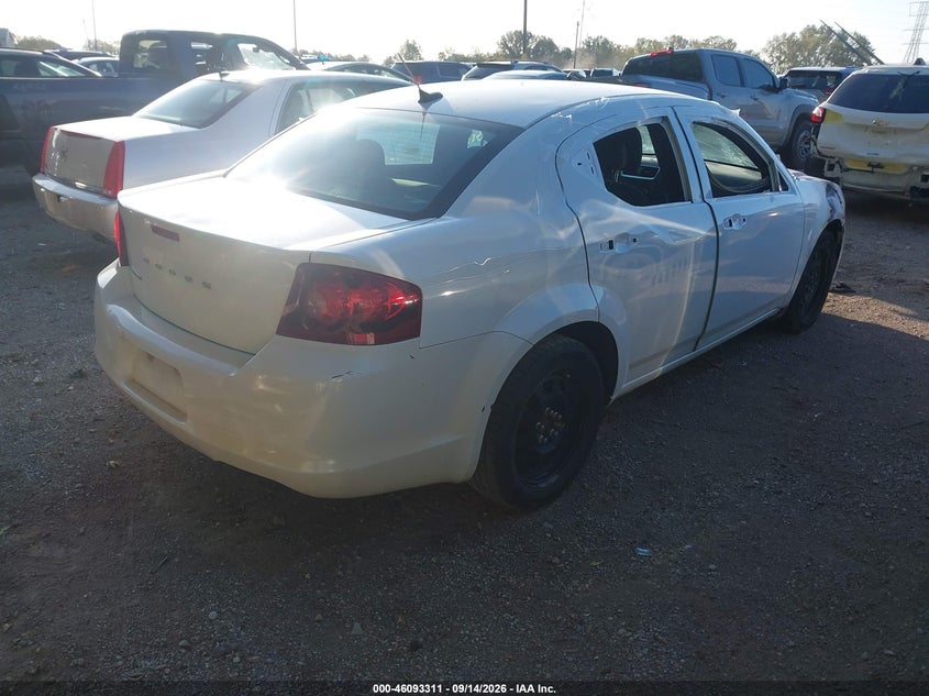 Vin: 1c3cdzab6en126383, lot: 46592918, dodge avenger se 20144