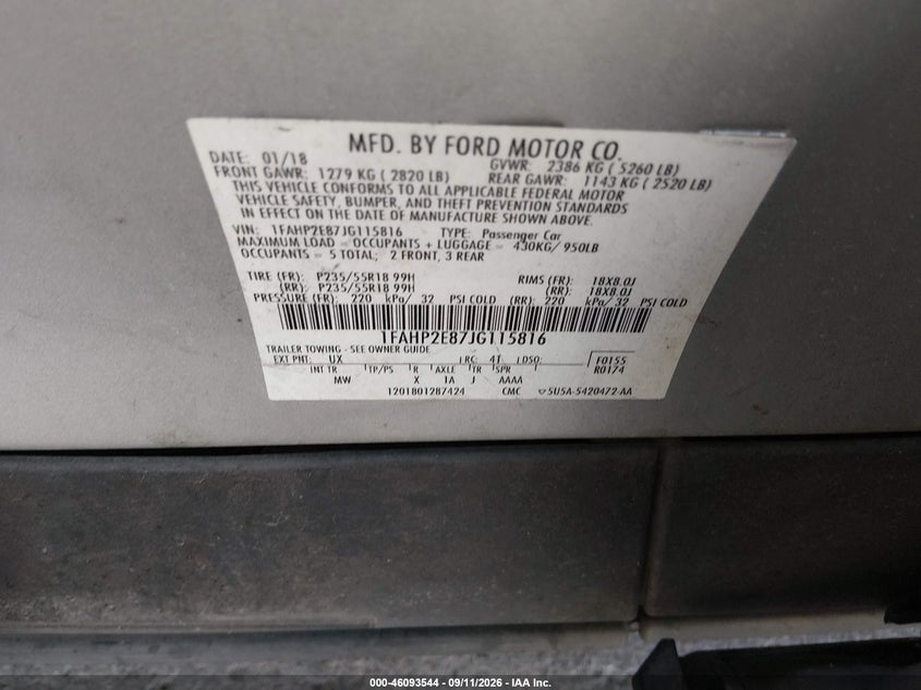 2018 FORD TAURUS SEL · Photo 9