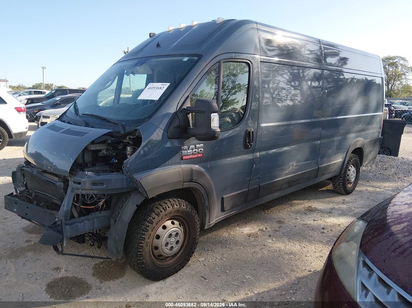 Vin: 3c6urvjgxke542045, lot: 46593289, ram promaster 3500 cargo van high roof 159 wb ext 20192