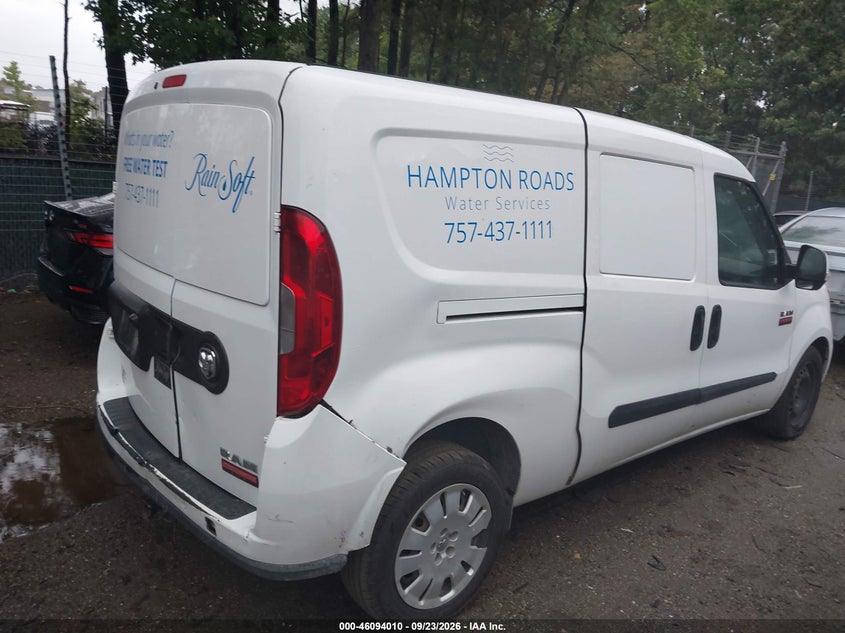 Vin: zfberfbt2ggd23415, lot: 46593617, ram promaster city tradesman slt 20164